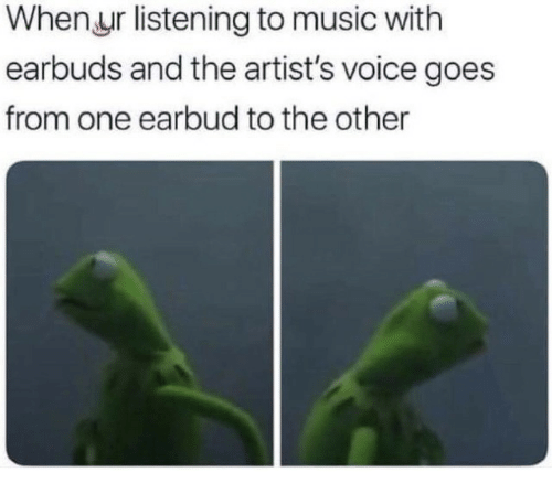 listening to music with earbuds